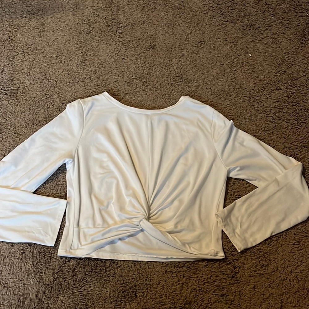 White long sleeve tie knot shirt. Brand is Gaze.  Adult size medium